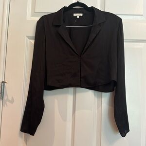 The Leona Crop Blouse in Black